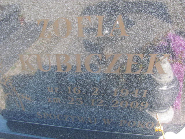 Zofia Kubiczek 1941 Kluczbork - Grobonet - Wyszukiwarka osób pochowanych