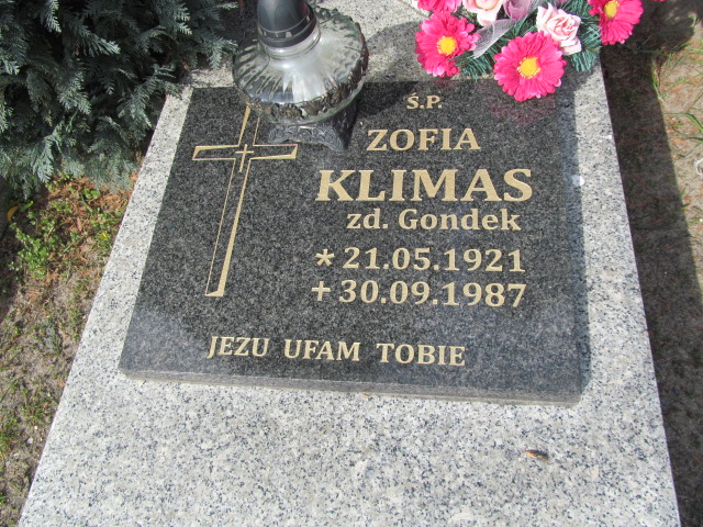 Zofia Klimas 1921 Kluczbork - Grobonet - Wyszukiwarka osób pochowanych