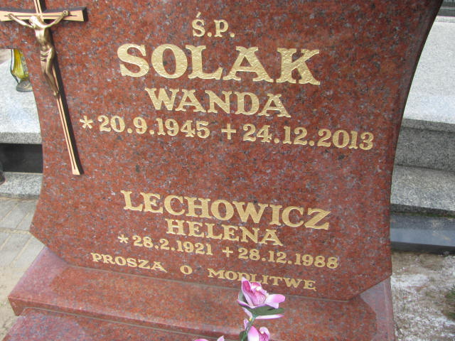 Wanda Solak 1945 Kluczbork - Grobonet - Wyszukiwarka osób pochowanych