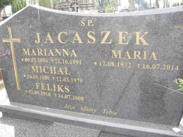 Maria Jacaszek 1932 Kluczbork - Grobonet - Wyszukiwarka osób pochowanych