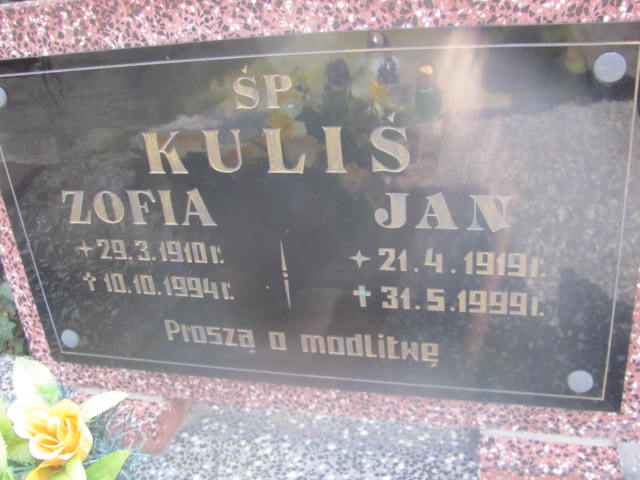 Jan KULIŚ 1937 Kluczbork - Grobonet - Wyszukiwarka osób pochowanych