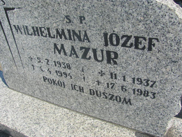 Wilhelmina Mazur 1938 Kluczbork - Grobonet - Wyszukiwarka osób pochowanych