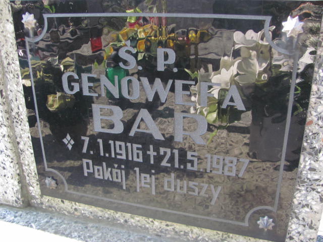Genowefa Bar 1916 Kluczbork - Grobonet - Wyszukiwarka osób pochowanych