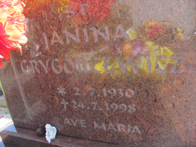 Janina Grygorcewicz 1930 Kluczbork - Grobonet - Wyszukiwarka osób pochowanych