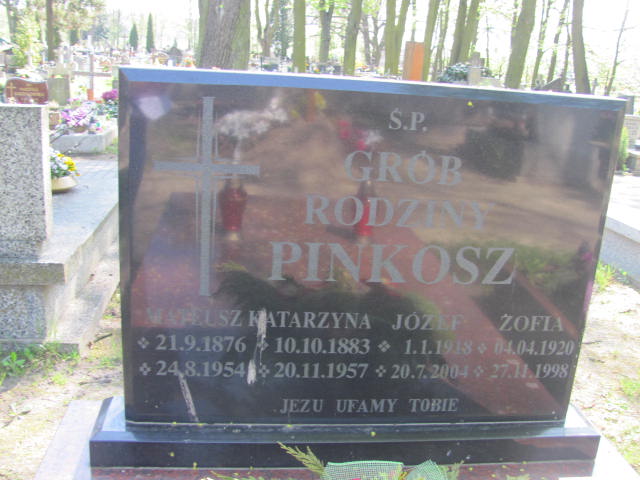 Zofia Pinkosz 1920 Kluczbork - Grobonet - Wyszukiwarka osób pochowanych