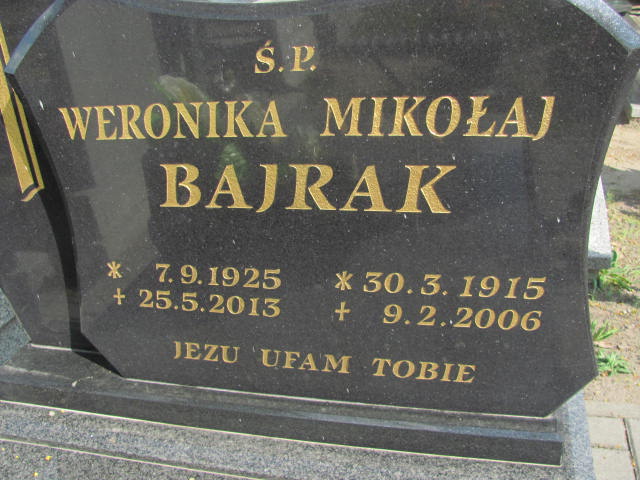 Weronika Bajrak 1925 Kluczbork - Grobonet - Wyszukiwarka osób pochowanych