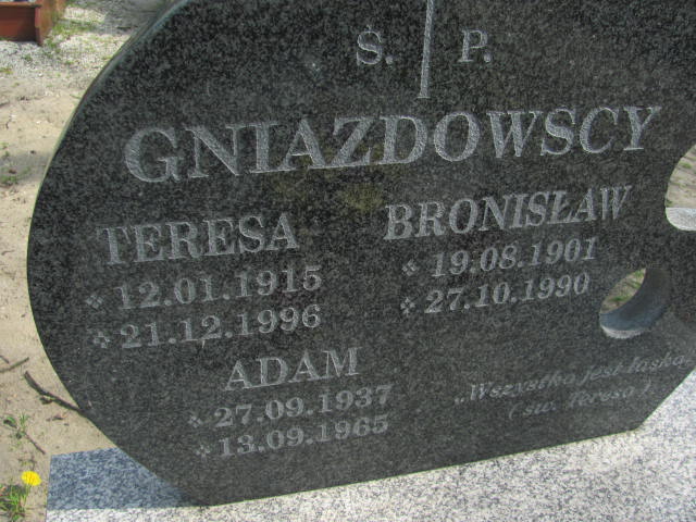 Teresa Gniazdowska 1915 Kluczbork - Grobonet - Wyszukiwarka osób pochowanych